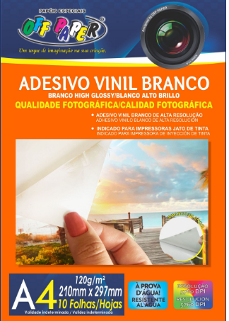 ADESIVO VINIL BRANCO A4 120G 10F