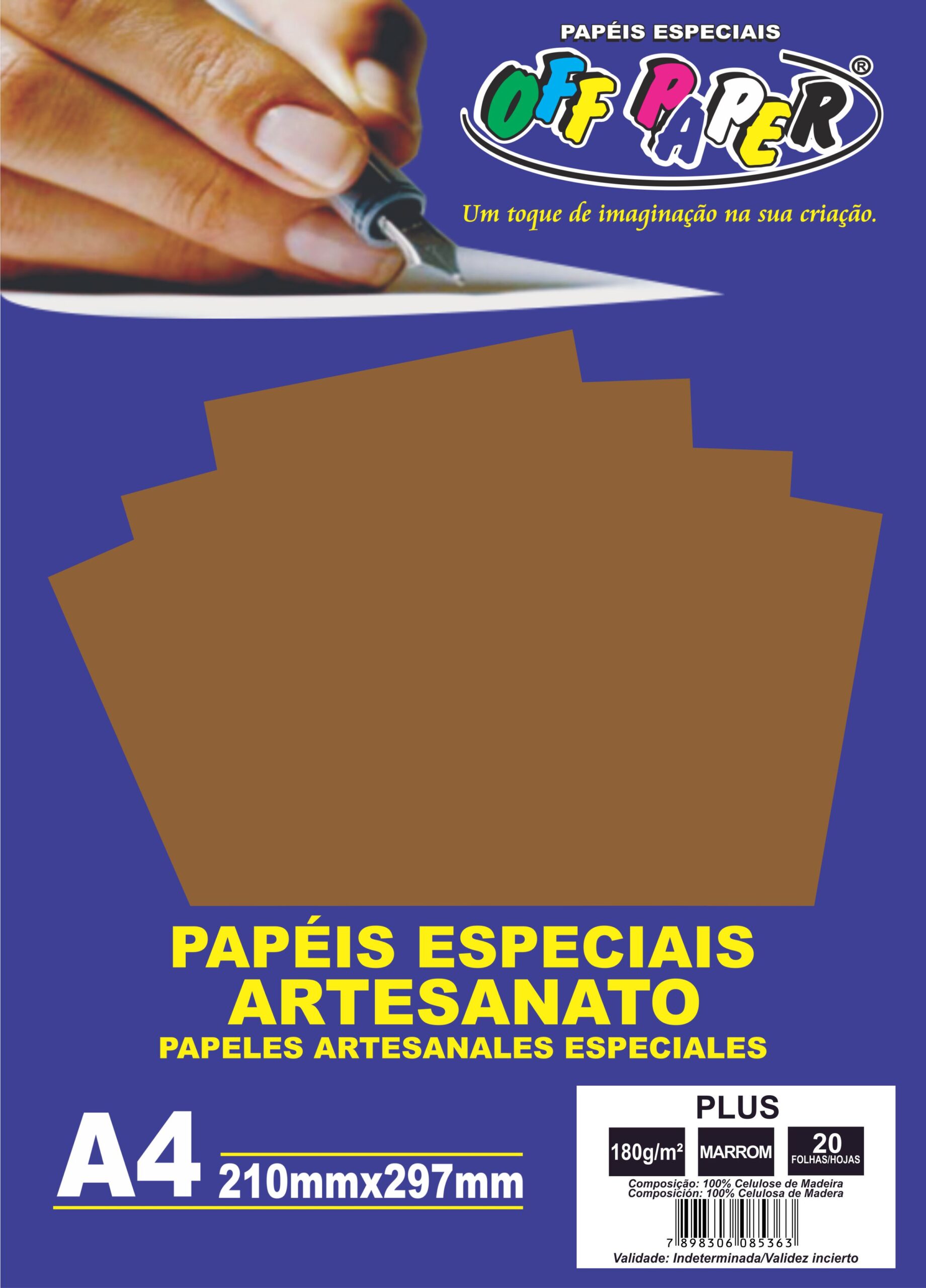 PAPEL OFFPAPER PLUS A4 180G 20FLS MARROM
